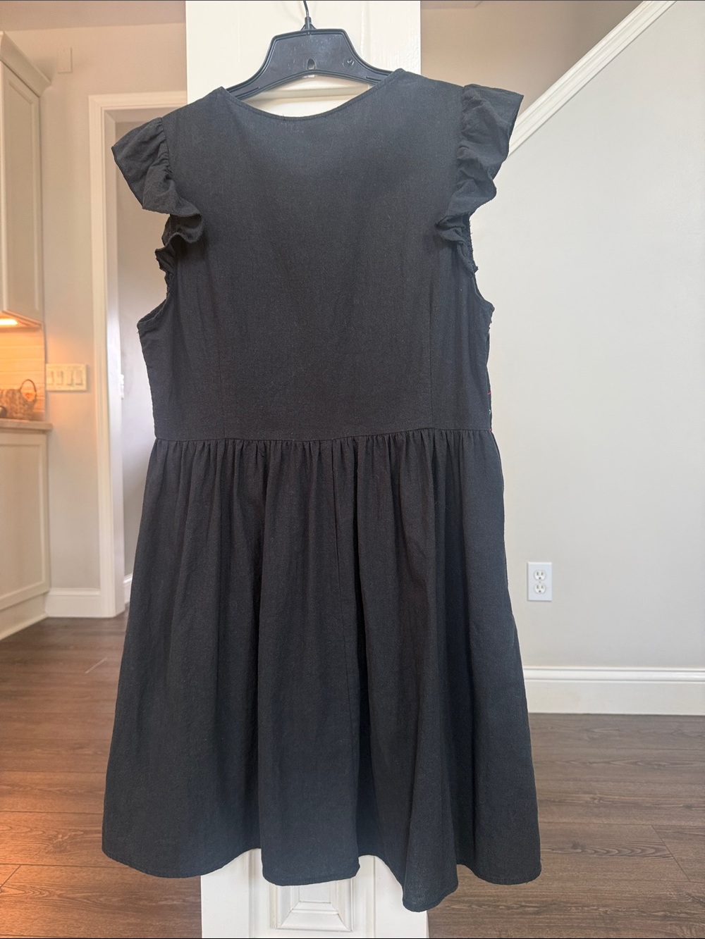 SHEIN Black Dress Embroidered Floral Top XL - Picture 5 of 6